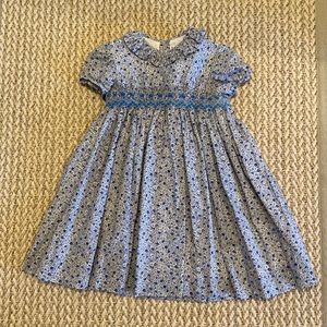 Amaia girls blue floral print dress, size 4